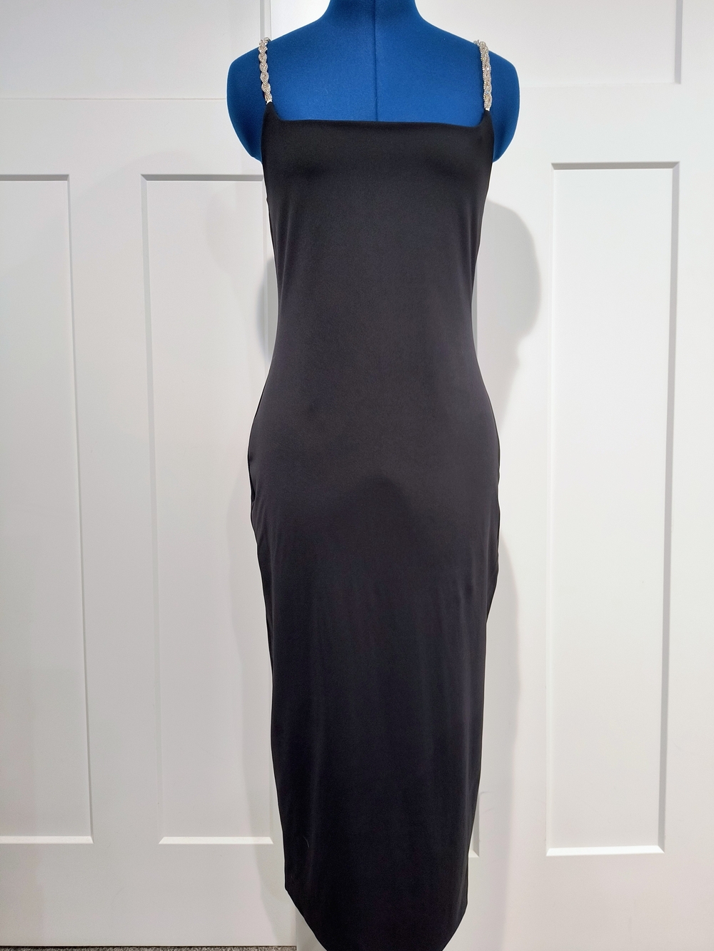 Forever 21 Black Maxi Slip Dress with Decorative Chain Straps